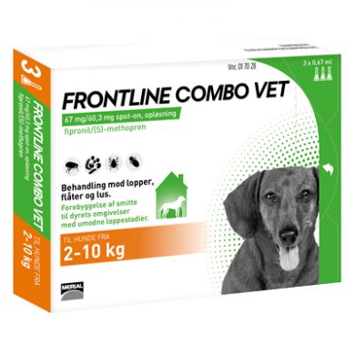 Frontline Combo, Hund (Lopper/flåter/lus) (2-10 kg)-æske med pipetter