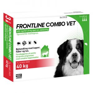 Frontline Combo (Lopper/Flåter/Lus) Hund (40-60kg), æske med 3 pipetter