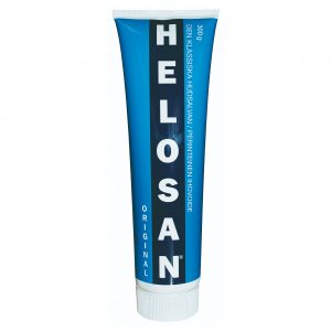 Blå og hvid tube med Helosan / kopattesalve 300 ml
