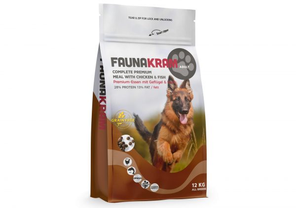 Faunakram hundefoder til voksne hunde, 12 kg