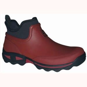 Kort gummistøvle med neopren, rød og sort