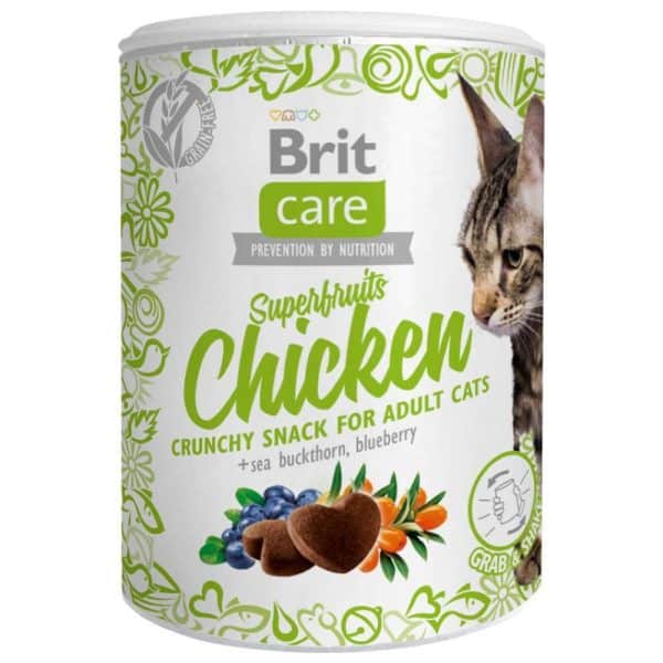 Dåse med Brit Care kattesnacks med kylling