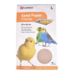 sandpapir til fugle, med billede af 3 små fugle