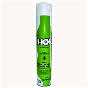 Grøn/hvid spraydåse med Chok myrespray