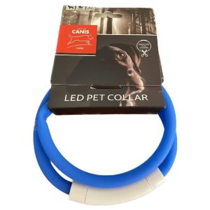 Blå LED halsbånd til hunde