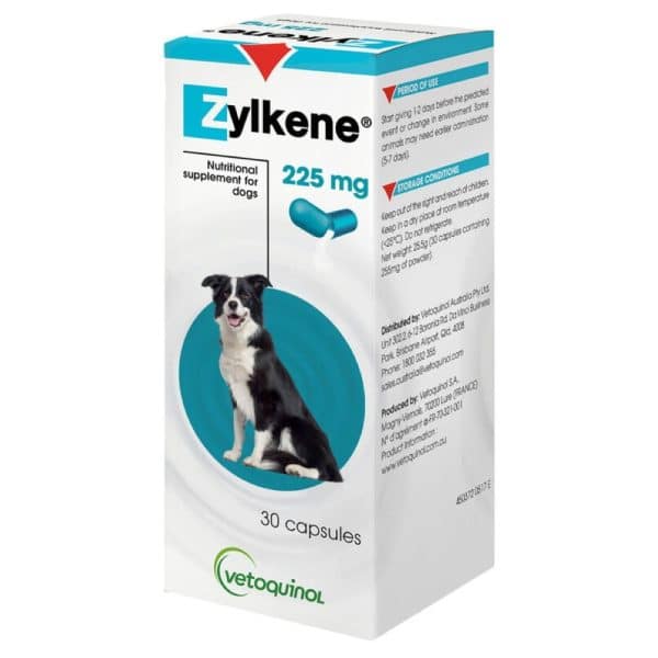 Hvid pakke med Zylkéne til hunde, 225 mg