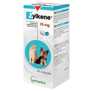 Hvid pakke med Zylkéne til hunde/katte, 75 mg