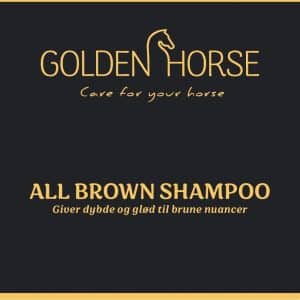 Golden horse logo, all brown shampoo