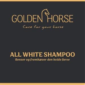 Golden Horse logo, all white shampoo til heste