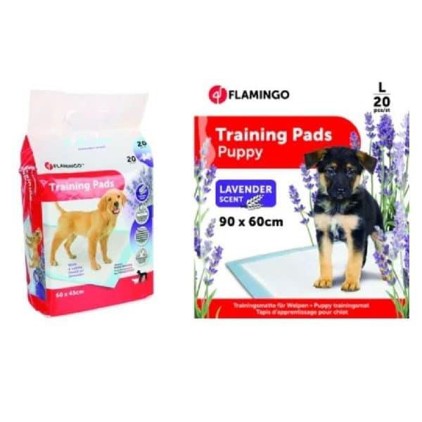 2 2ød/hvide pakker med træningsmåtter til hunde